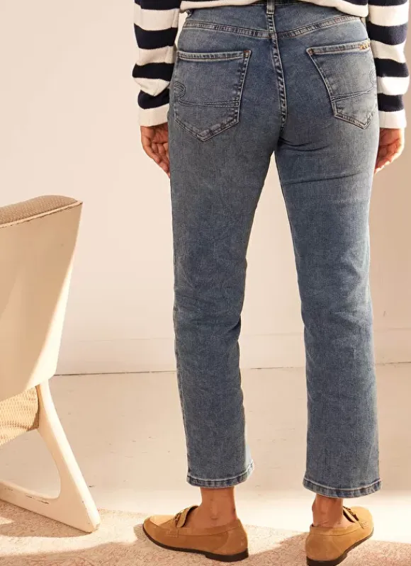 Jean Taille Haute Cinq Poches Medium Stone Debby Sud Express
