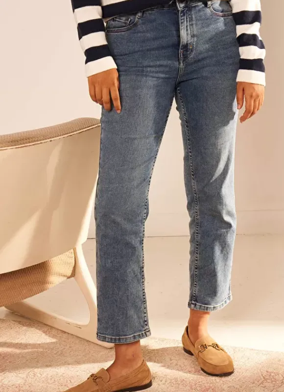 Jean Taille Haute Cinq Poches Medium Stone Debby Sud Express