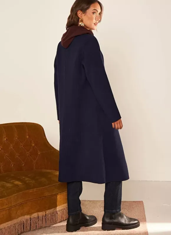 Manteau En Laine Marine Metoile Sud Express