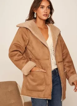 Manteau Fausse Fourrure Camel Myan Sud Express
