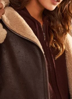 Manteau Fausse Fourrure Chocolat Myan Sud Express