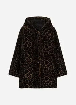 Manteau Fausse Fourrure Leopard Camel Mialys Sud Express