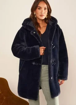 Manteau Mi Long En Fausse Fourrure Marine Mia Sud Express