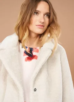 Manteau Mi-Long En Fausse Fourrure Craie Mampini Sud Express