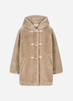Manteau Mi-Long En Fausse Fourrure Sable Mia Sud Express