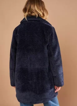 Manteau Mi-Long En Fausse Fourrure Marine Mampini Sud Express