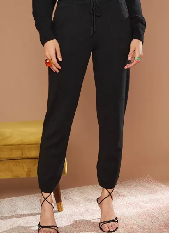 Pantalon 100% Cachemire Noir Perlou Sud Express