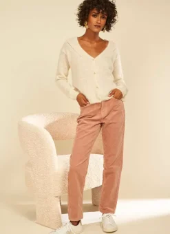 Pantalon Boyfriend Velours Bois De Rose Pavlina Sud Express