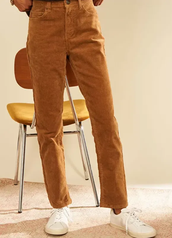 Pantalon Boyfriend Velours Camel Pavlina Sud Express