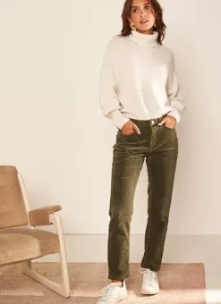 Pantalon Boyfriend Velours Kaki Pavlina Sud Express