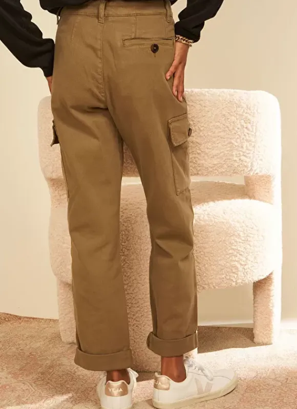 Pantalon Cargo Taille Haute Kaki Pargo Sud Express