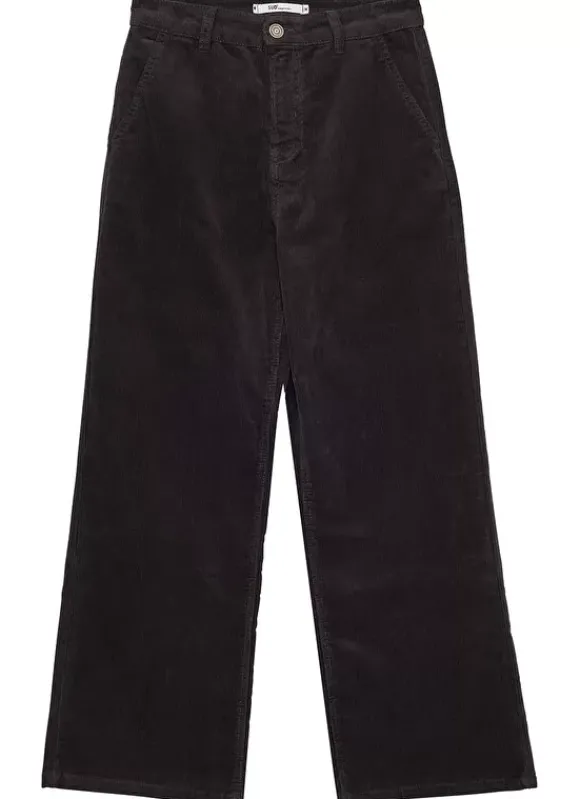 Pantalon Droit Taille Haute En Velours Cotele Plomb Passyla Sud Express