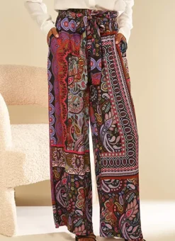 Pantalon Imprime Retro Kaki Penelope Sud Express