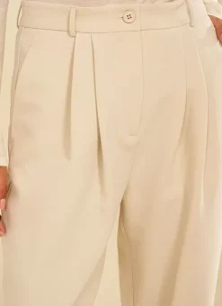 Pantalon Tailleur Taille Haute Creme Pasalta Sud Express