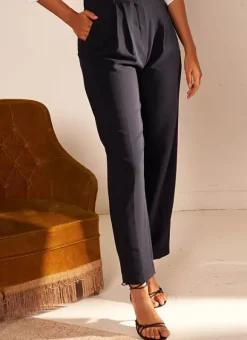 Pantalon Tailleur Taille Haute Marine Pasalta Sud Express