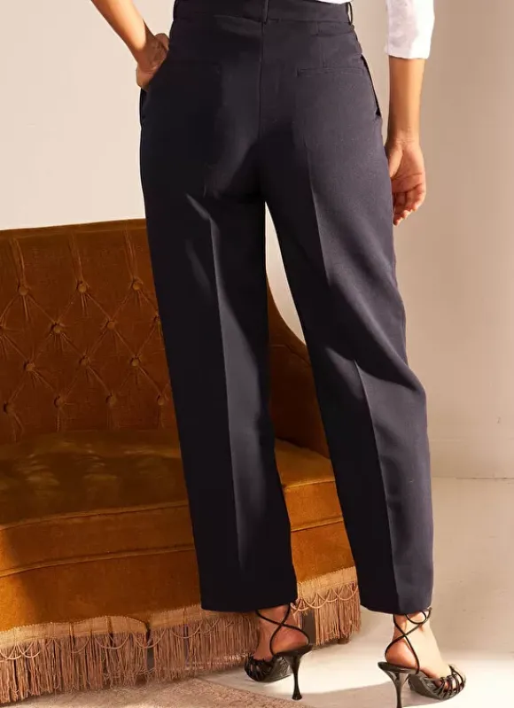 Pantalon Tailleur Taille Haute Marine Pasalta Sud Express