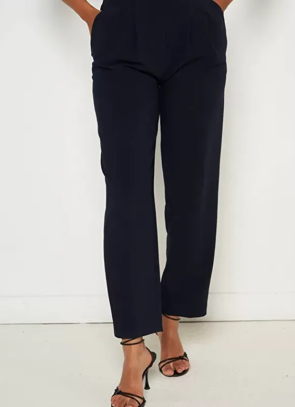 Pantalon Tailleur Taille Haute Marine Pasalta Sud Express
