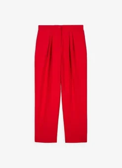 Pantalon Tailleur Taille Haute Rouge Pasalta Sud Express