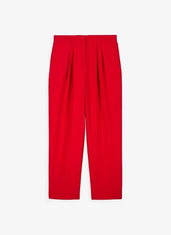 Pantalon Tailleur Taille Haute Rouge Pasalta Sud Express