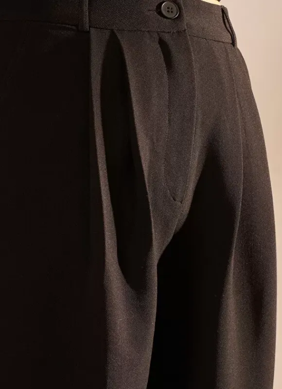 Pantalon Tailleur Taille Haute Noir Pasalta Sud Express