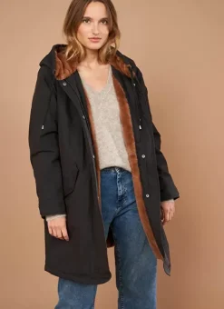 Parka A Capuche Noir Velane Sud Express
