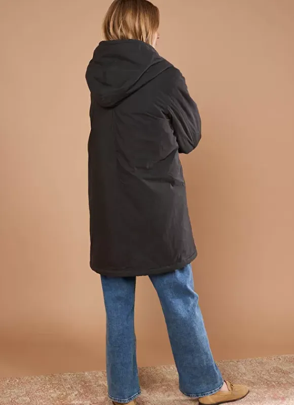 Parka A Capuche Noir Velane Sud Express