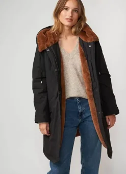Parka A Capuche Noir Velane Sud Express