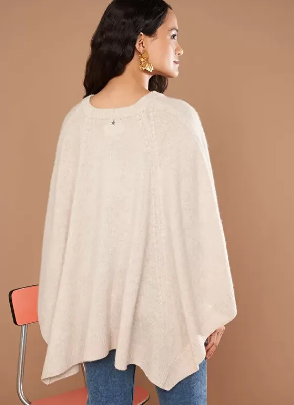 Poncho 100% Cachemire Beige Chine Paulo Sud Express