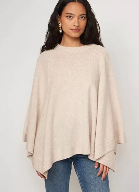Poncho 100% Cachemire Beige Chine Paulo Sud Express