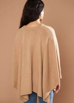 Poncho 100% Cachemire Camel Paulo Sud Express