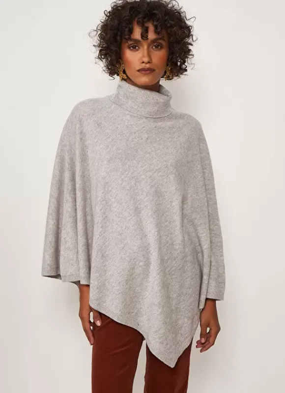 Poncho Asymetrique En Cachemire Perle Chine Presta Sud Express