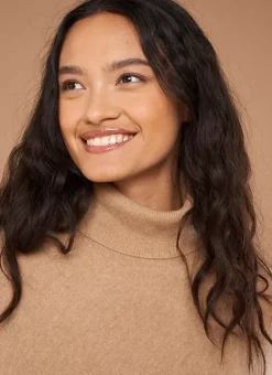 Poncho Asymetrique En Cachemire Camel Presta Sud Express
