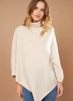 Poncho Asymetrique En Cachemire Beige Chine Presta Sud Express