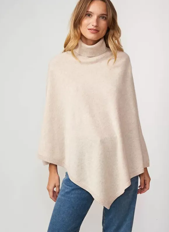 Poncho Asymetrique En Cachemire Beige Chine Presta Sud Express