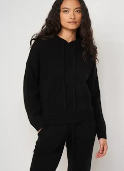 Pull A Capuche En Cachemire Epais Noir Mabebe Sud Express