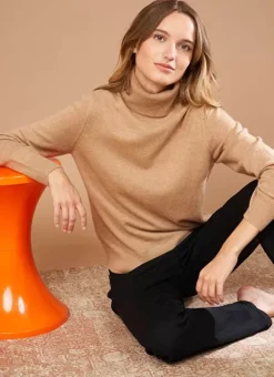 Pull A Col Montant Camel Missy Sud Express