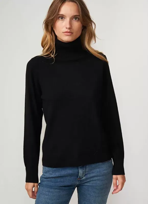 Pull A Col Montant Noir Missy Sud Express