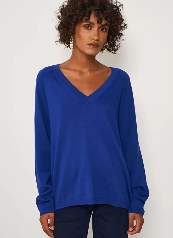 Pull A Col V Au Tricotage Jersey Neon Madeleina Sud Express