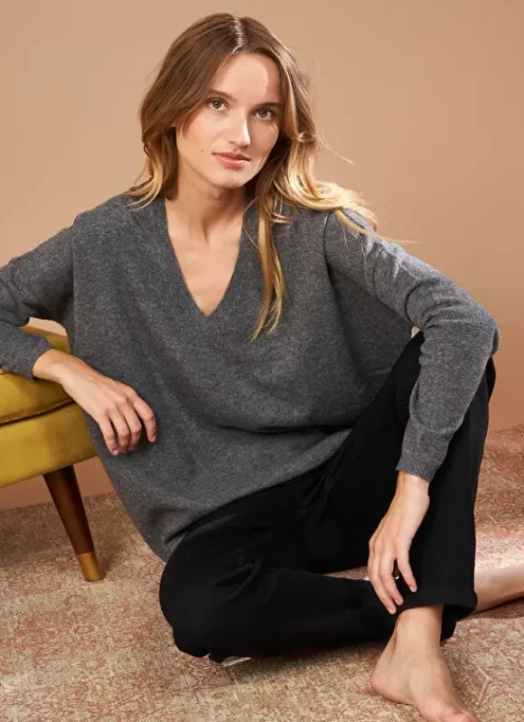 Pull Au Volume Oversize Et A Manches Longues Pres Du Corps Gris Chine Monjoe Sud Express