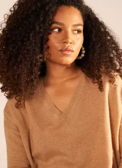 Pull Au Volume Oversize Et A Manches Longues Pres Du Corps Camel Monjoe Sud Express
