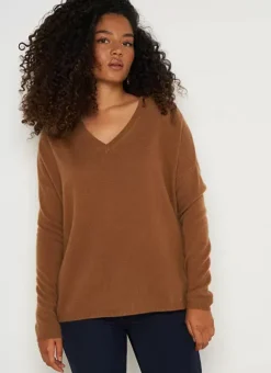 Pull Au Volume Oversize Et A Manches Longues Pres Du Corps Caramel Monjoe Sud Express