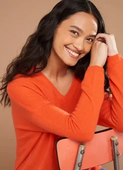 Pull Au Volume Oversize Et A Manches Longues Pres Du Corps Orange Monjoe Sud Express