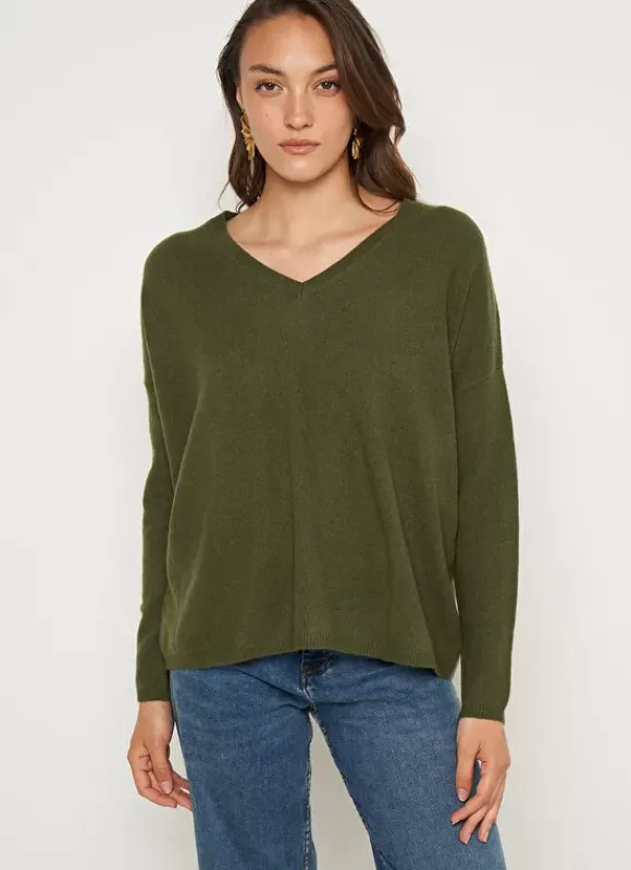 Pull Au Volume Oversize Et A Manches Longues Pres Du Corps Kaki Monjoe Sud Express