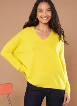 Pull Au Volume Oversize Et A Manches Longues Pres Du Corps Jaune Monjoe Sud Express