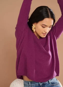 Pull Au Volume Oversize Et A Manches Longues Pres Du Corps Prune Monjoe Sud Express