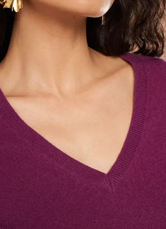 Pull Au Volume Oversize Et A Manches Longues Pres Du Corps Prune Monjoe Sud Express