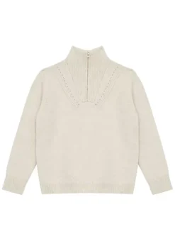 Pull Col Camionneur Avec Zip Ecru Marion Sud Express