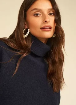 Pull Col Montant, 100% Cachemire Marine Monpran Sud Express