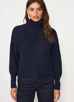 Pull Col Montant, 100% Cachemire Marine Monpran Sud Express