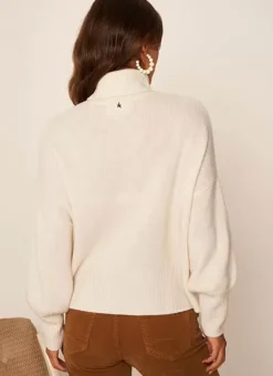Pull Col Montant, 100% Cachemire Milk Monpran Sud Express